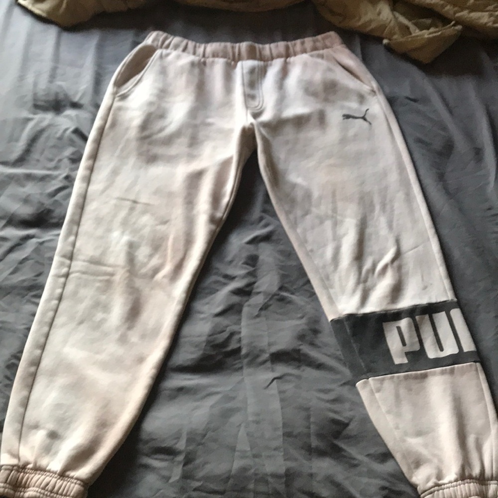 Cream puma sweatpants